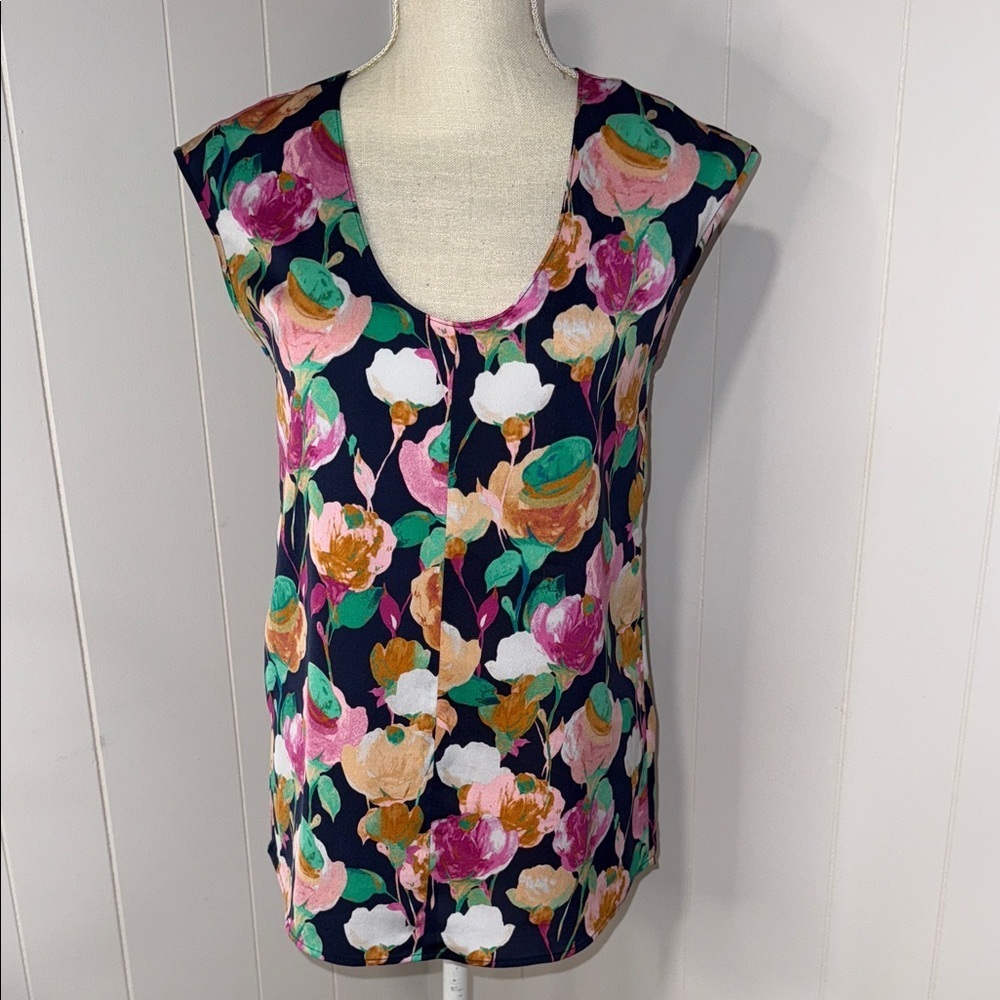 J. Crew Multicolor Floral Tank Top